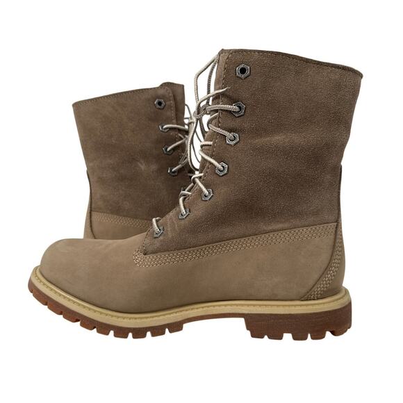 Timberland Roll Top Boots Womens 8 Light Brown Nubuck Warm Lined Fleece WP - Picture 2 of 14